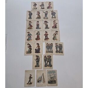 Antique H.M.S. Pinafore Card Set Gilbert Sullivan Victorian Opera 1800s Illustra